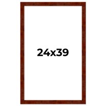 24x39 Walnut Brown Veneer Real Wood Picture Frame Width 1.75 inches | Interior Frame Depth 0.5