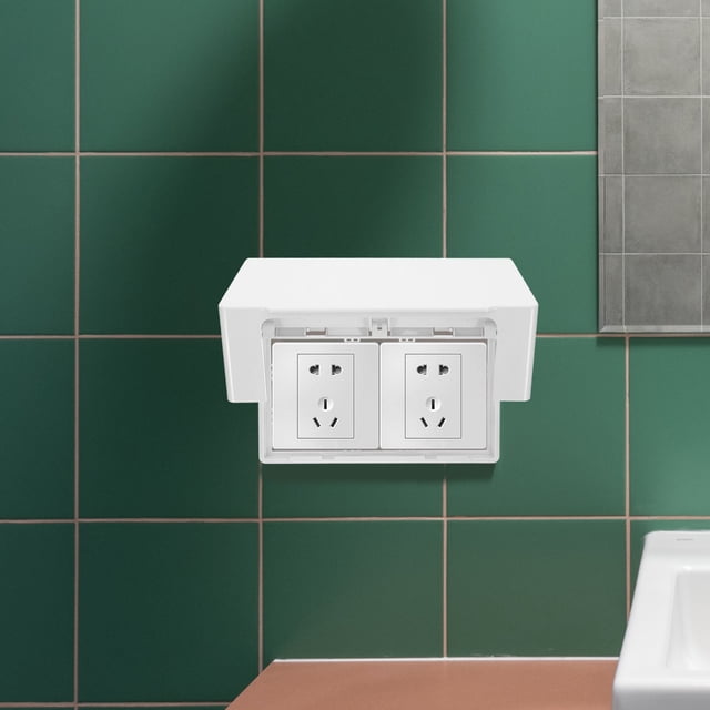MOKKHNB 2Pcs Waterproof White Socket Cover for Wall Outlet Protection in Bathroom Kitchen and Home