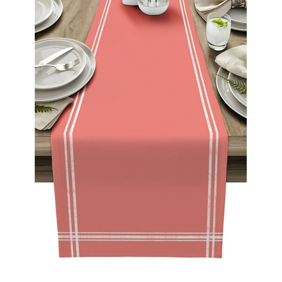 Ldtrchee Coral Red Table Runner 72 Inches, Pure Orange Red Solid Color Simple Minimalism Art Bed Runner Dresser Scarves Tabletop for Indoor Outdoor Parties/Ceremony/Banquet, 16" x 72"