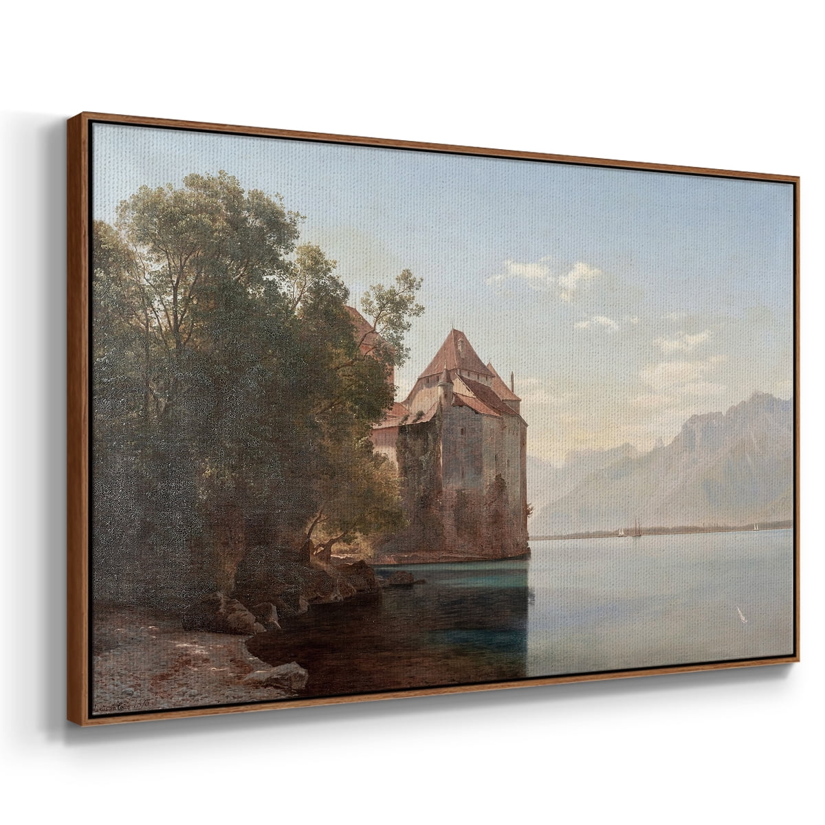Vintage Landscape-CCCL By Wexford Home Framed in Walnut Wood Gallery Wrapped Canvas 17 in. x 25 in.
