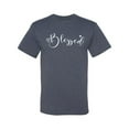 thumbnail image 2 of Blessed Inspirational Quote Heart Love Inspirational/Christian Men's Graphic T-Shirt, Vintage Heather Blue, 4XL, 2 of 3