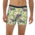 thumbnail image 2 of Men'S Boxer Briefs, Cute Grape Teal Leaves Soft And Breathable Mens Underwear Boxer Briefs With Widen Waist, 2 of 2