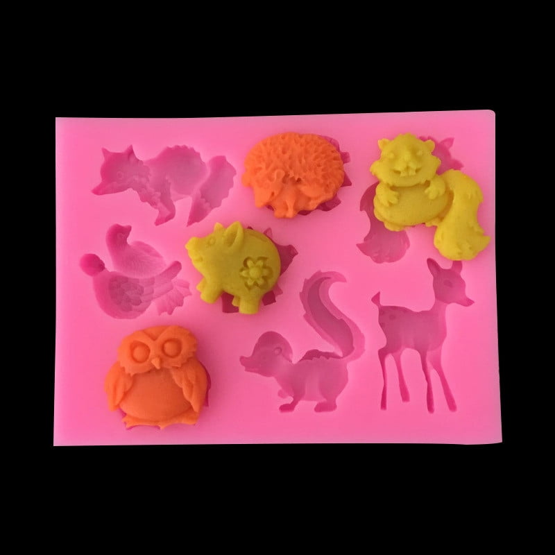 Animal Chocolate Silicone Mold Fondant Molds Squirre Deer Mould Cake Tools JB 
