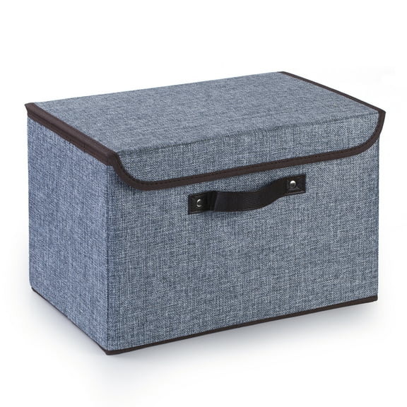 Enova Home Gray Collapsible Storage Bins with Cover