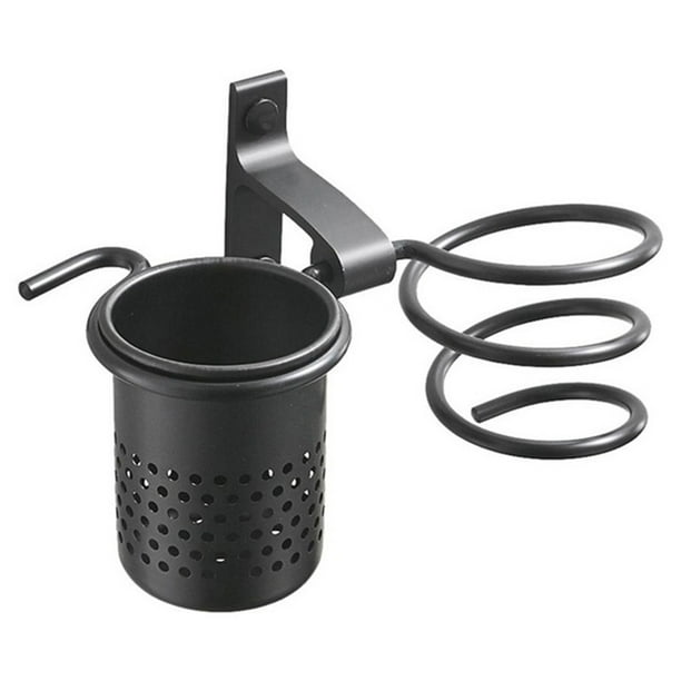 Bearachild Espacio duradero clasificado cuidadosamente de la estructura del estante del secador de pelo del cuarto de baño del soporte de la Accesorios de baño Negro