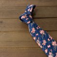 thumbnail image 2 of Spring Notion Men's Salt Shrinking Seersucker Cotton Floral Print Necktie, 2 of 4