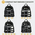 thumbnail image 2 of FL Camera Backpack Bag Small - Professional DSLR Camera Bag with Waterproof Rain Cover Laptop Compartment Photograhy Backpack Case Black TB-S, 2 of 31