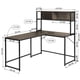 thumbnail image 4 of Escritorio para computadora FurnitureR BABETTE con estante de almacenamiento Nogal L138 W110 H75-135cm, 4 of 6