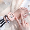 thumbnail image 3 of Lindo reloj de silicona, moderno reloj deportivo con correa cuadrada y luz nocturna para estudiantes, 3 of 6
