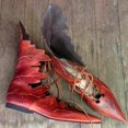 thumbnail image 3 of Medieval Gothic Retro Elf Witch Leaves Lace Up Shoes For Women Men Cosplay Costume Carnival Party Knight Boots Accessories, 3 of 5