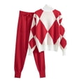 thumbnail image 2 of Pyhlmscde Women's 2 Piece Outfits Sweater Set Wide Leg Pants High Neck Sweatsuit Loungewear, 2 Piece Sweater Sets For Women, Suits For Women, Womens Set, 2 of 2