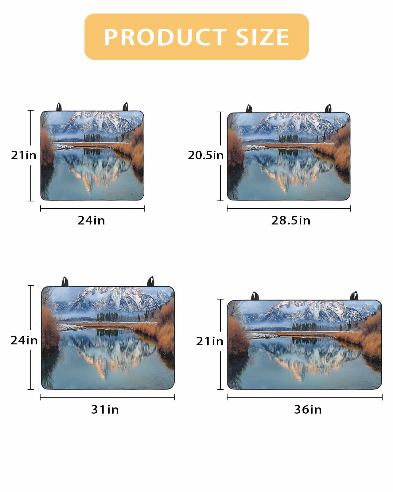 nqOlkjepod Large Induction Cooktop Protector Mat 36"x21", Grey Mountain Stove Top Covers for Electric Stove, Modern Art Forest Lake Decorative Stove Burner Cover Mats, Glass Top Stove Cover