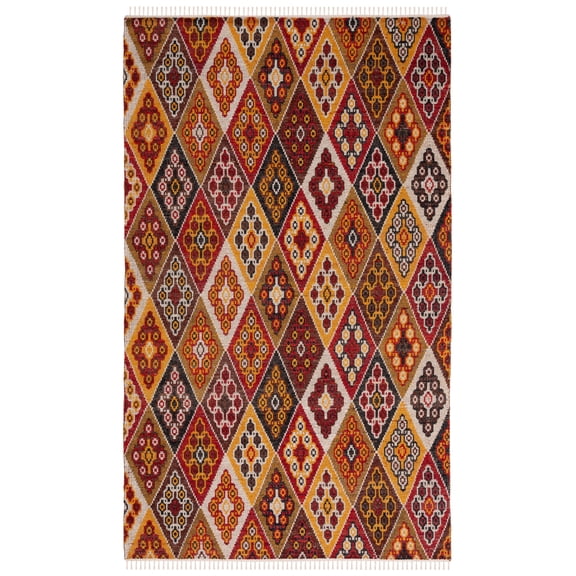 Safavieh Kilim Derrick Tribal Wool Area Rug, Red/Gold, 5' x 8'