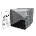 thumbnail image 3 of Damask Dog Crate Cover, Symmetrical Civilizations Motif with Floral Arrangement Leaves and Flower Buds, Easy to Use Pet Kennel Cover for Medium Large Dogs, 35" x 23" x 27", Cream Grey, by Ambesonne, 3 of 6