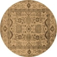 thumbnail image 1 of Ahgly Company Indoor Round Oriental Brown Traditional Area Rugs, 4' Round, 1 of 4