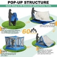 thumbnail image 4 of COBIZI 10x10 Pop up Gazebo Screen Tent Screen House for Camping,5 Sided Pop-up Camping Canopy Shelter Tent with Mesh Windows,Portable Outdoor Quick-set Hub Tent with Carrying Bag&Ground Stakes,Blue, 4 of 12