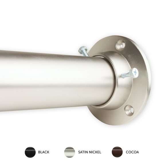 1.5" Adjustable Closet Rod 28-48 inch and Socket Set - Satin Nickel