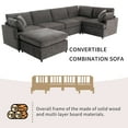 thumbnail image 5 of Harper & Bright Designs U Shape Sectional Sofa with Removable Ottomans, Modern Upholstered 6 Seater Corner Couch for Living Rooms, 100.4" Gray, 5 of 16