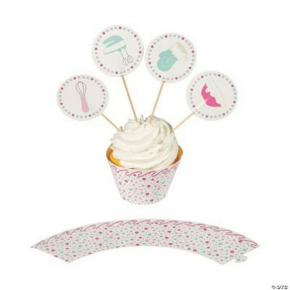 Baking Party Cupcake Wrappers & Picks- 100 Pc., Birthday, Party Supplies, 100 Pieces