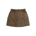 thumbnail image 2 of Cethrio Girls Cotton Skirts, Elastic Waist Summer Casual Vacation Summer Skirts Army Green Size 10-12, 2 of 5
