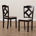thumbnail image 6 of Set of 2 Baxton Studio Ruth Modern and Contemporary Beige Fabric Upholstered and Dark Brown Finished Dining Chair Set, 6 of 7