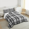 thumbnail image 3 of Homewish Vintage Buffalo Plaid Bedding Comforter Set, White Black Stripes Abstract Twin Comforter Sets, Teens Kids Adult Reversible Bedding Set, Ultra Soft Bedroom Decor, 2 Pieces, 3 of 8