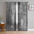 thumbnail image 3 of Grey Oil Painting Semi Sheer Curtains 108 Inch Length 2 Panels Set, Modern Abstract Graffiti Street Art Sheer Kitchen Curtain Privacy Voile Window Curtain for Living Room Bedroom Rod Pocket Drapes, 3 of 7