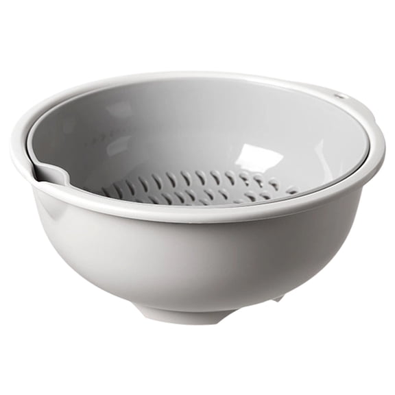 Cozival Double Layer Colander Bowl Set, Large Capacity Plastic Kitchen Strainer with Detachable Drain Basket for Washing Fruits Vegetables Pasta, BPA Free Dishwasher Safe Food Strainer