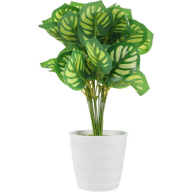 Plantas falsas Hojas artificiales de sandía Planta en maceta Simulación Plantas en maceta Decoración