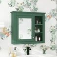 thumbnail image 4 of DEALTOPS Stylish Wall Mounted Bathroom Mirror Cabinet with Cabinet and Open Shelves, Green, 4 of 8