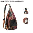 thumbnail image 2 of Hawaiian Print Sling Backpack - Colorful Monstera & Palm Leaf Design Crossbody Bag, Fashionable Multi-Functional Pack, 2 of 4
