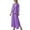 Purple, variant on 2 Piece Linen Sets for Women Summer Travel Holiday Lounge Outfits Flowy Causal 3/4 Sleeve Shirts Wide Leg Palazzo Pants Set