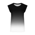thumbnail image 4 of QUINDOS T-Shirts pour Femmes Noir Été Mode Gym Décontracté Col Rond Sans Manches T-shirt Blouse Débardeur pour Femmes, 4 of 4