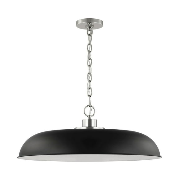 60/7488-Nuvo Lighting-Colony - 1 Light Large Pendant In Mid-Century Modern Style-8.75 Inches Tall and 24 Inches Wide-Matte Black/Polished nickel