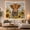 Highland Calf, variant on Highland Cow with Sunflowers on Rustic Wooden Planks, Nostalgic Farmhouse for Animal Lovers, Botanical Wall Decor, Housewarming Gift, Tapestry Wall Hanging for Bedroom and Living Room