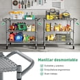 thumbnail image 2 of Carro de Servicio con Ruedas, Carrito de Almacenamiento y Cocina de Metal con Doble Asa, Estante de Utilidad Ajustable, Carrito Multifuncional Organizador y Auxiliar, Ideal para Cocina y Oficina, 2 of 4