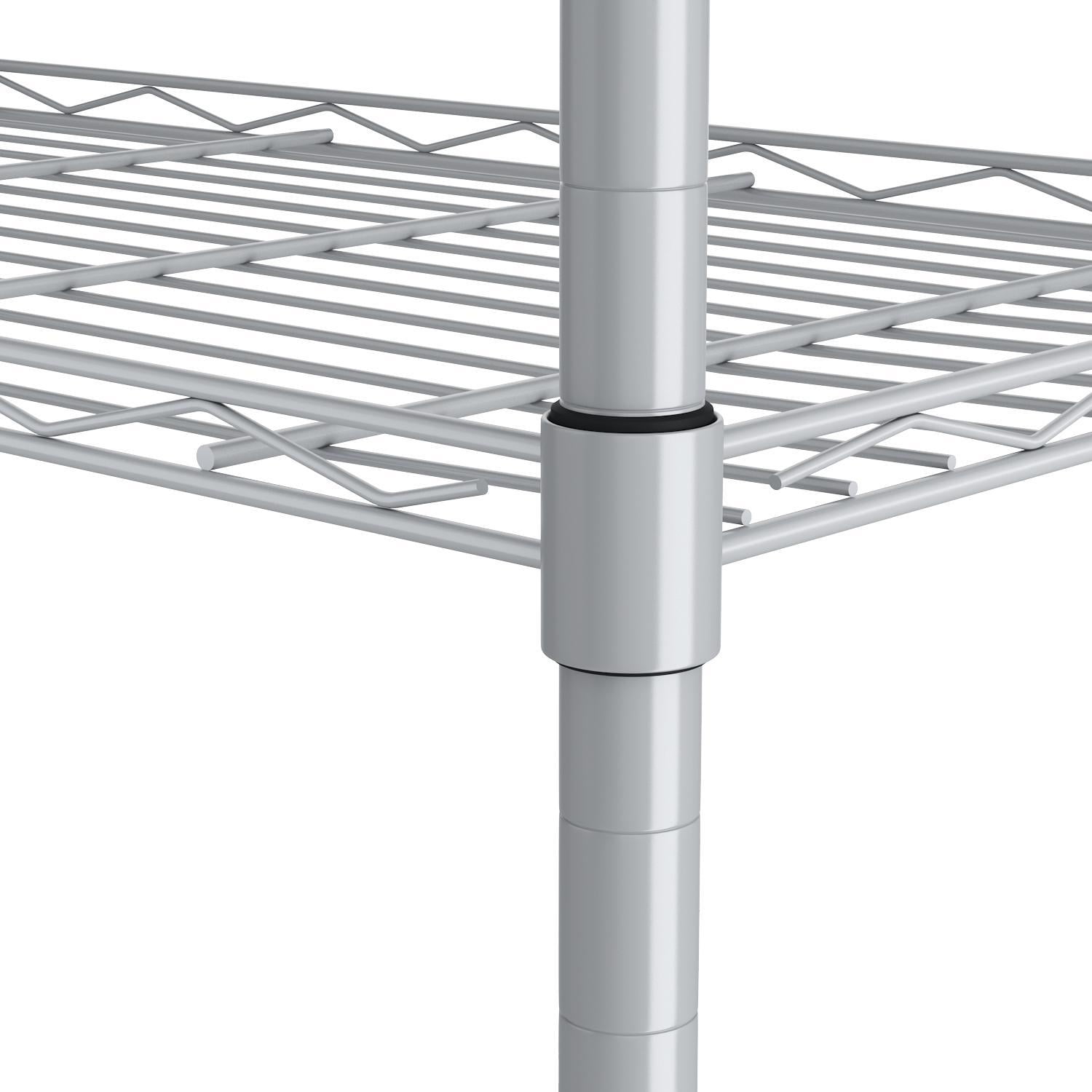 Free Shipping! 6Tier Wire Shelving Unit Storage Rack Metal Shelf Organizer with 6 Hooks for Kitchen (图4)