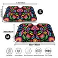 thumbnail image 3 of Balery Colorful Floral Embroidery Mexican Windshield Sun Shade, Car Front Window Sunshade Cover ,Automotive Interior Portected Blocks Uv Rays For Car Pickup Truck Suv Accessories- Small, 3 of 7