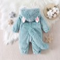 thumbnail image 6 of CUZIBR Halloween For Boys Girls Fuzzy Onesie Animal Romper Jumpsuit Hooded Zip Up Long Sleeve Cute Dress-up Party Clothes,Light Blue,3-6 Months, 6 of 9