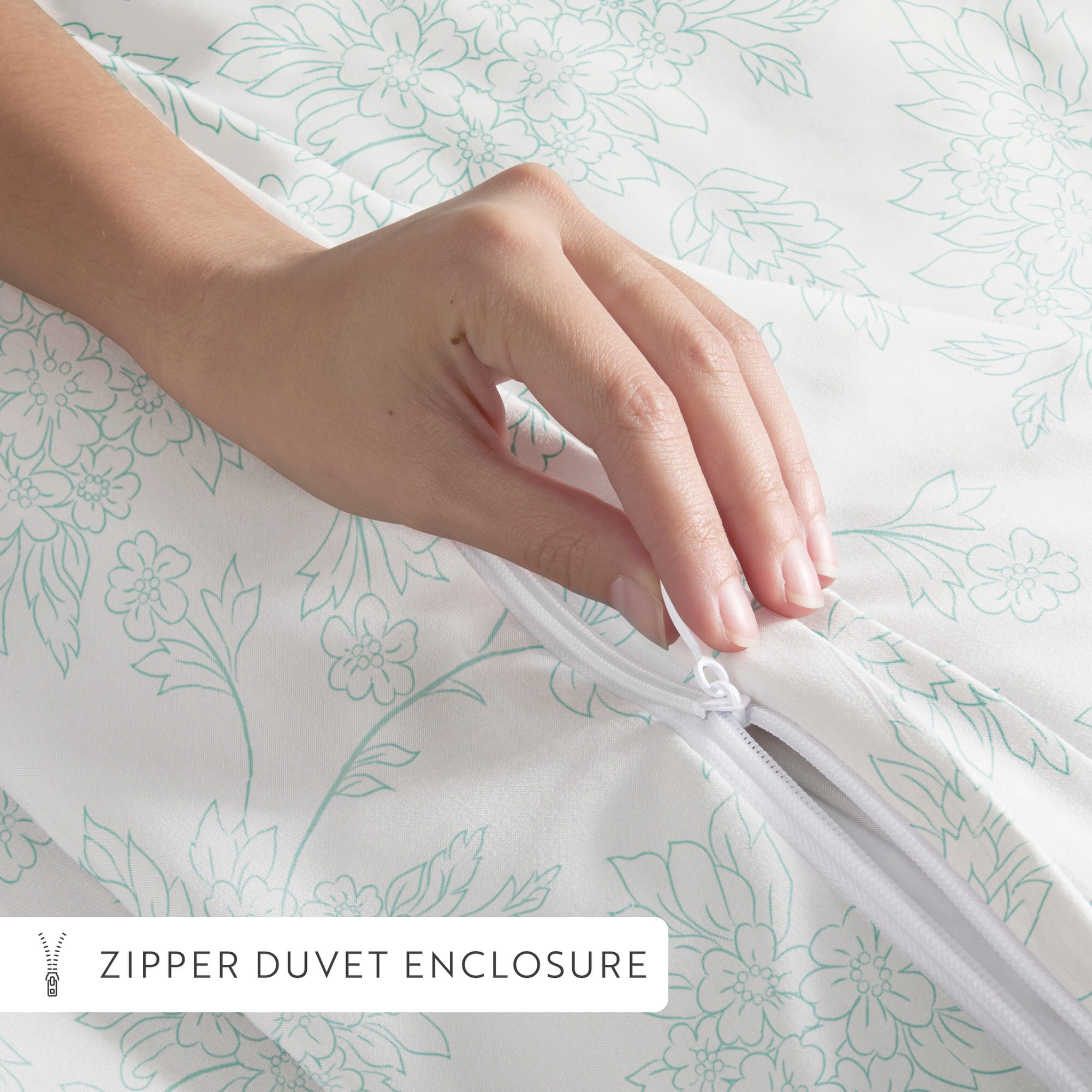 Duvet Cover Set - Ultra Soft & Breathable - Aqua Vine for Queen Size Bedding by Comfort Canopy