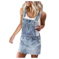 thumbnail image 1 of YDLCAFD Women Denim Overalls Sexy And Fashionable Washed Denim Jumpsuits XXL, 1 of 4