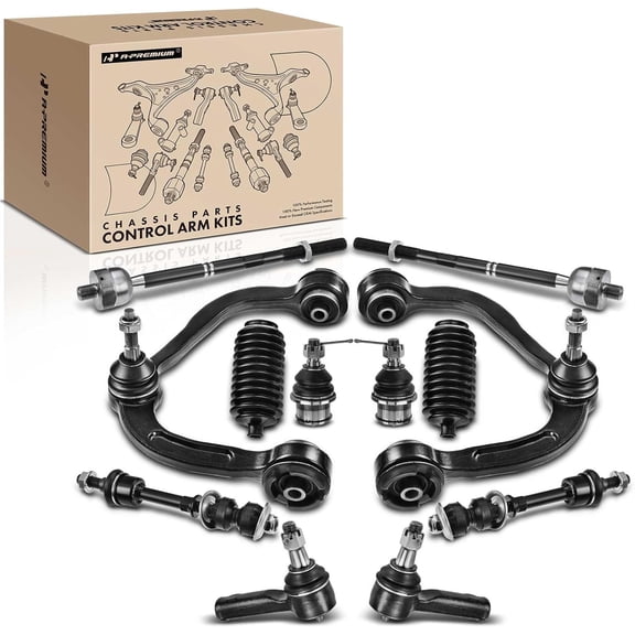 A-Premium 12Pcs Front Suspension Kit Upper Control Arm Lower Ball Joint Sway Bar Link Outer Inner Tie Rod Compatible with Ford F-150 F150 2005-2008 Lincoln Mark LT 2006-2008 2WD