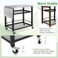thumbnail image 4 of Dycanpo Outdoor Grill Cart Table, 3 Tiers Stainless Steel, Foldable & Movable, 33”, Black, 4 of 7