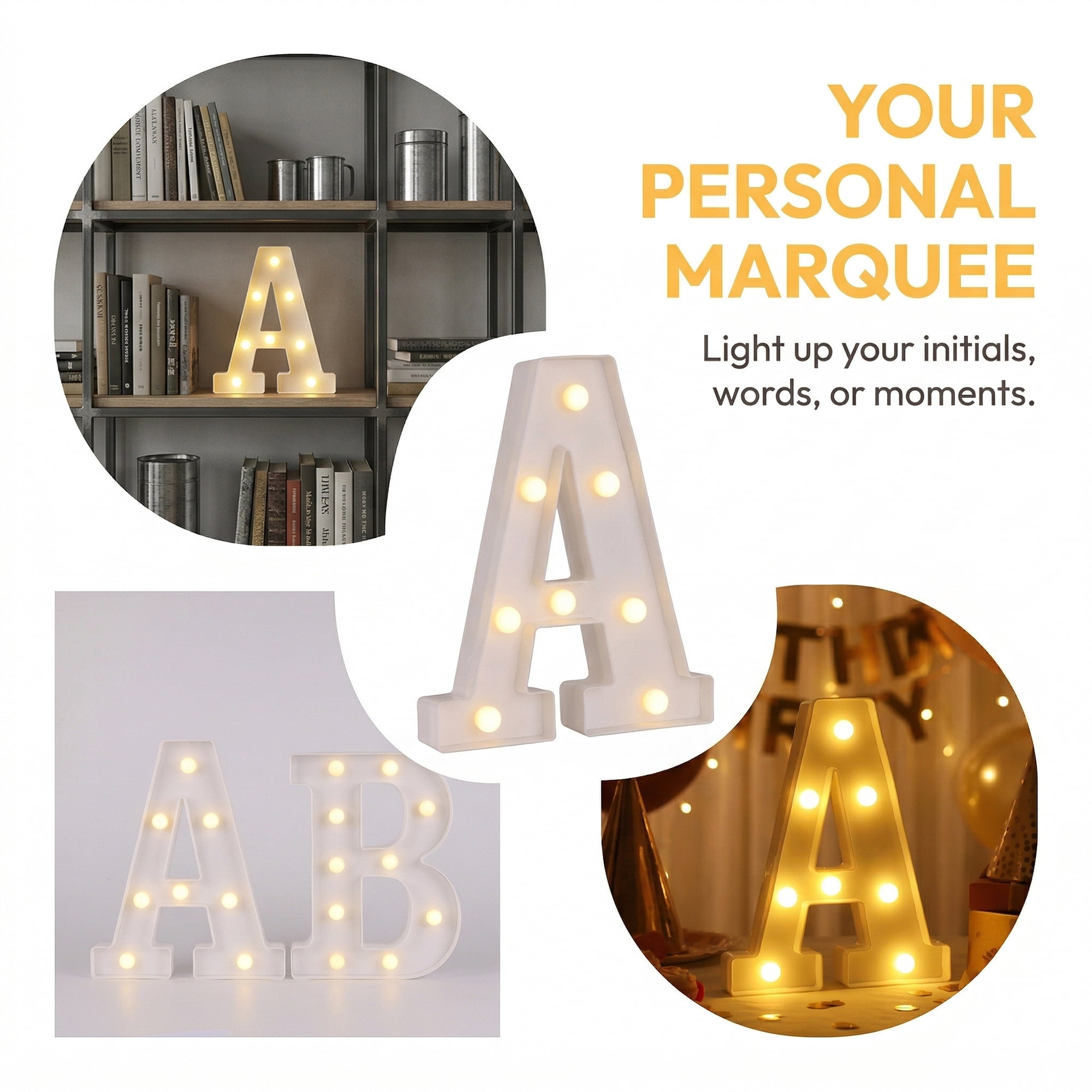 Unique Bargains Marquee Letters LED Light Up Signs Letter A 6.5"L x 1.5"W x 8.5"H