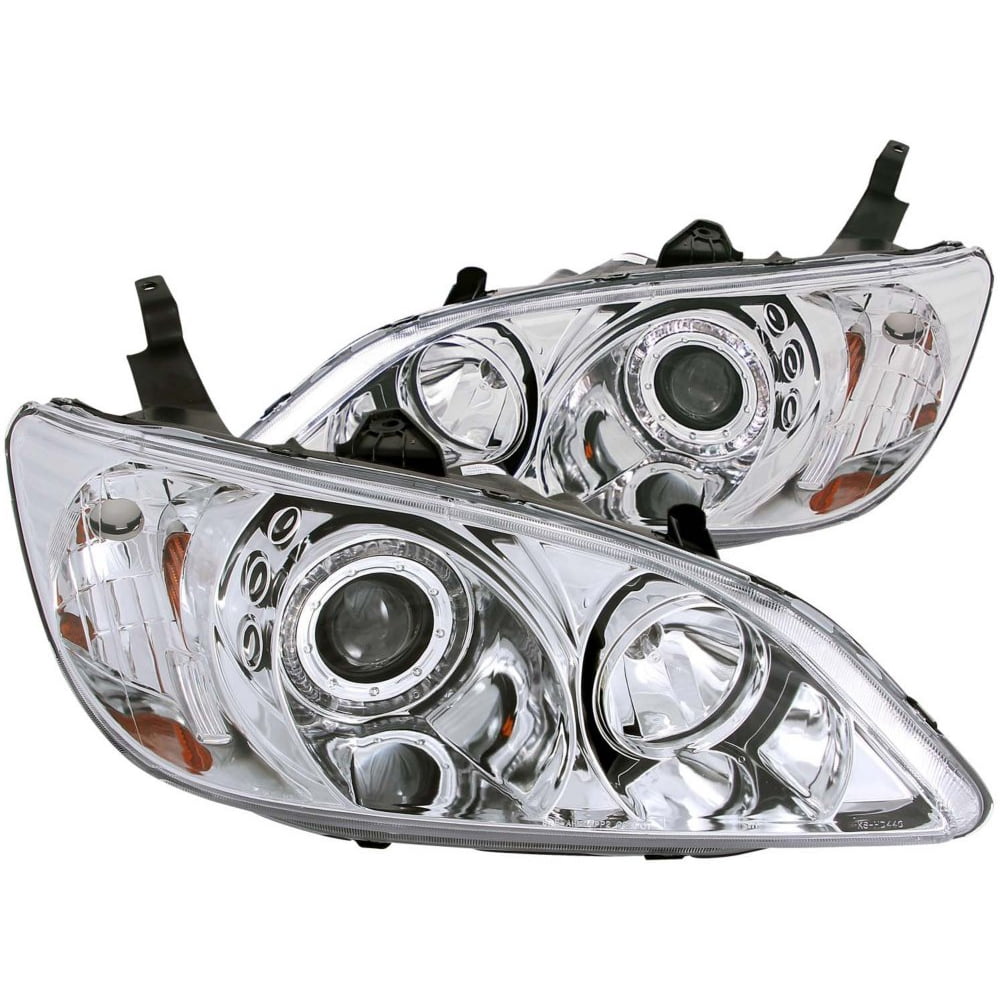 ANZO 20042005 Honda Civic Projector Headlights w/ Halo Chrome