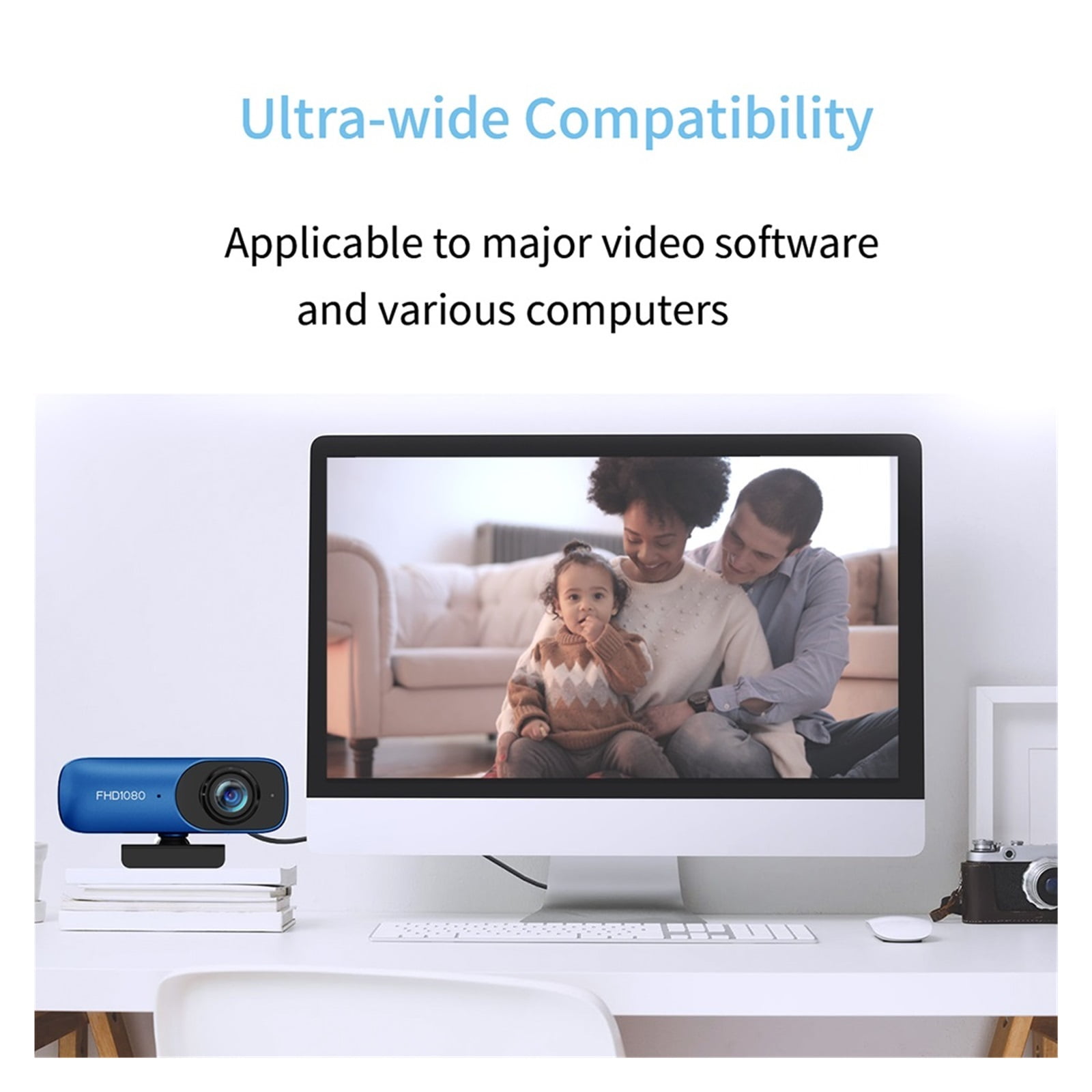 Webcam FHD 1080P 60FPS H.264 Auto Focus Webcam With Microphone Privacy Cover For Desktop Laptop PC Meeting Streaming Web Camera USB ,HD Video