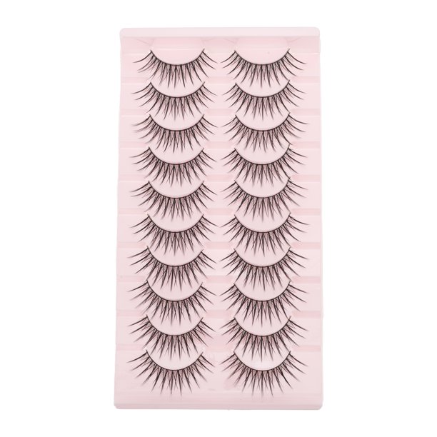 Unique Bargains 10 pares de pestañas postizas para maquillaje negro B-13
