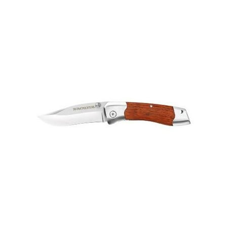 Winchester Knives 31-000306 Shape Wood Folder Fine Edge Blade Clam Pack 3" Knife