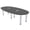 Asian Night w/Silver Base with Electric, variant on 8 Person Boat-Oval Conference Table Silver Post Legs Power And Data