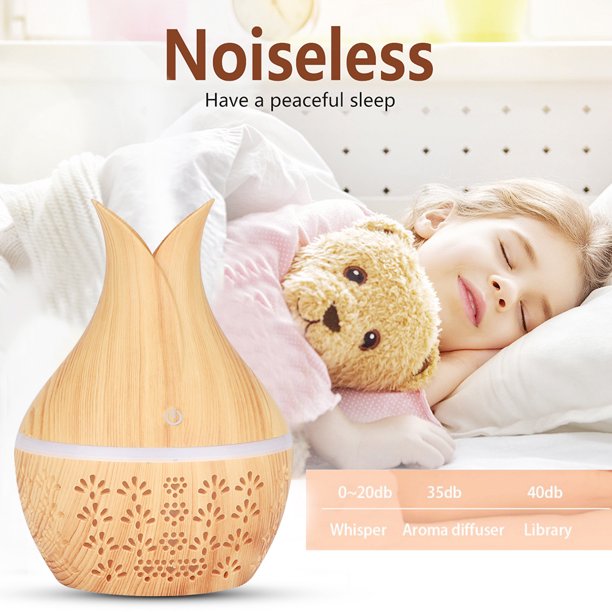 Eléctrico Humidificador ultrasónico difusor de aceite esencial de aroma de 300 ml (grano de madera claro) Ndcxsfigh Nuevos Originales